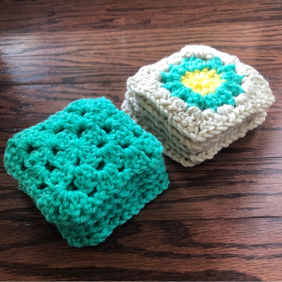 10 Handmade Granny Square Blocks for Afghans, Bags, Hats DYI PROJECTS 4”x 4” - Picture 6 of 13